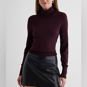 Express Deep Burgundy Soft Turtleneck Sweater